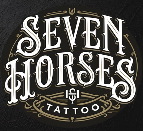 Seven Horses Tattoo Logo